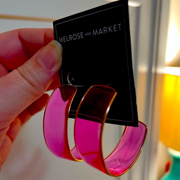 Melrose and Market Jewelry - Super Cute Pink Transparent Earrings